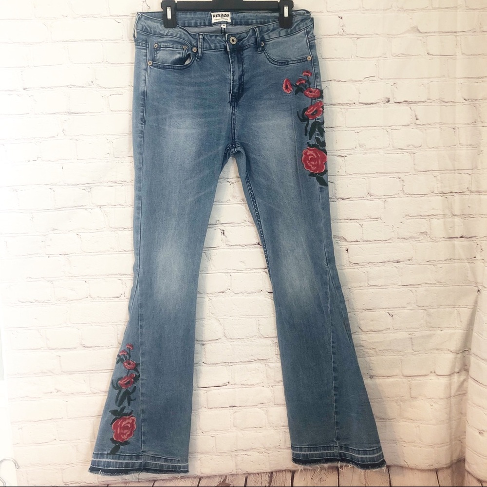 Umgee Floral Embroidered Flares 32